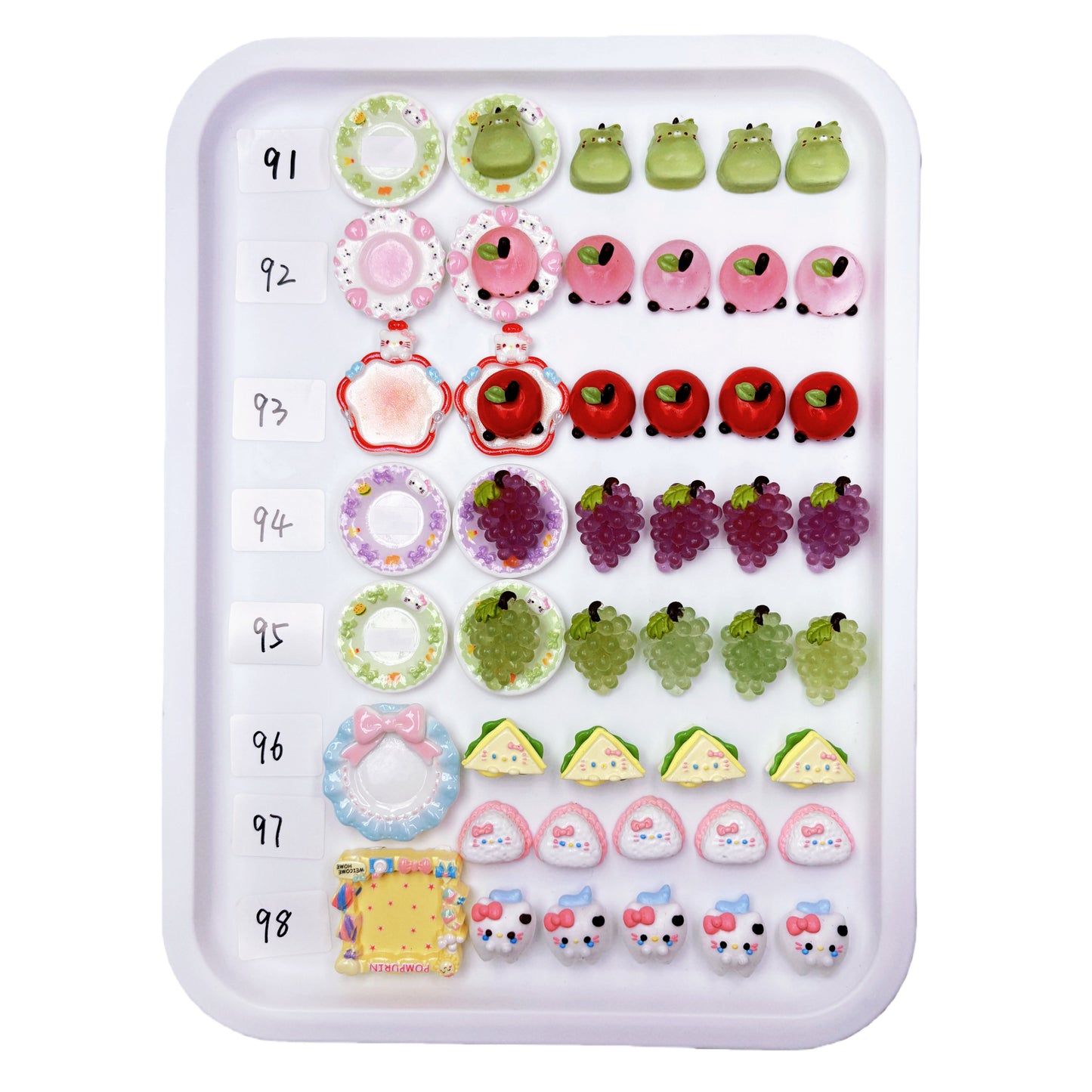 7 pcs mini squishy sticky stress relief toys &amp; plates set with cute styles and soft texture