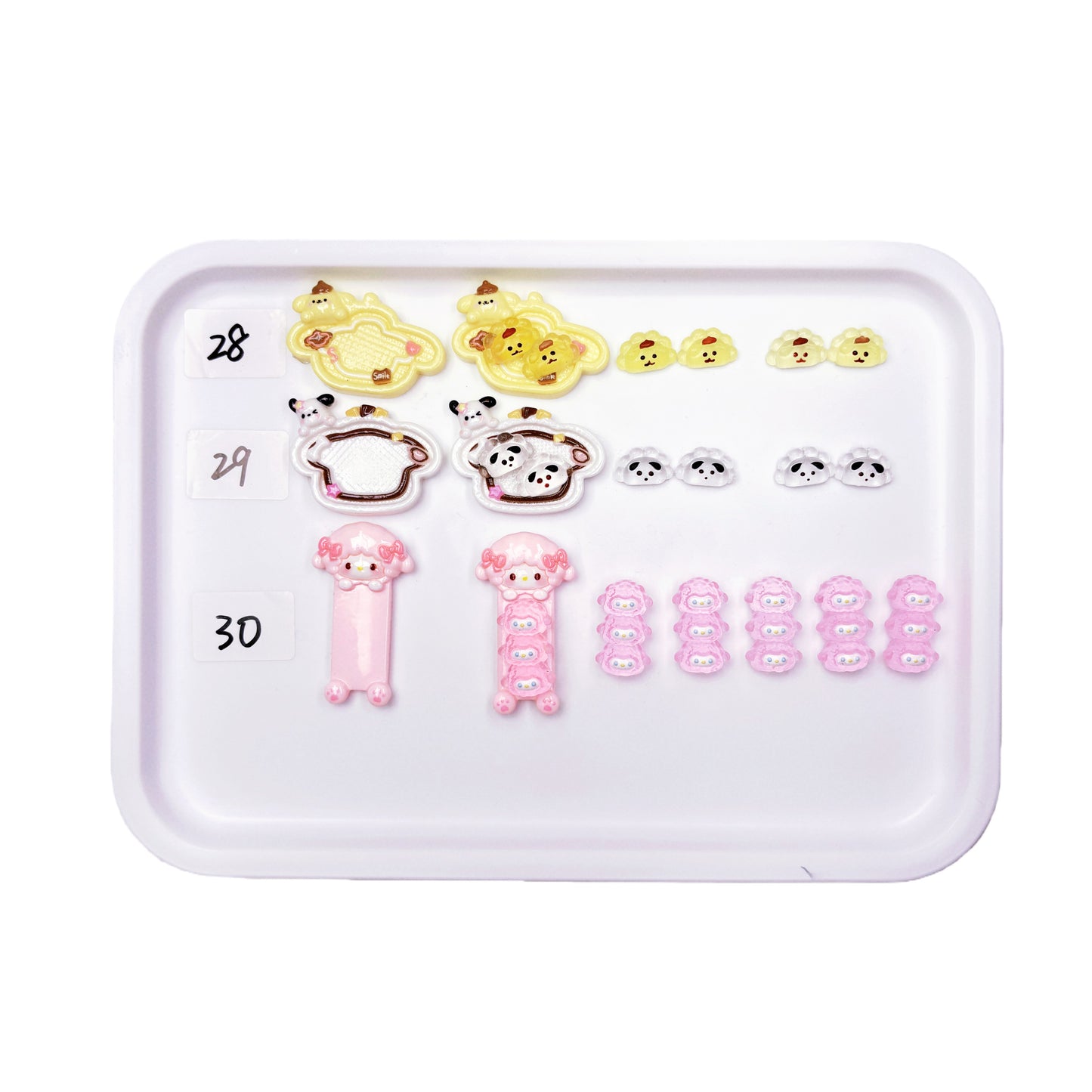 7 pcs mini squishy sticky stress relief toys &amp; plates set with cute styles and soft texture