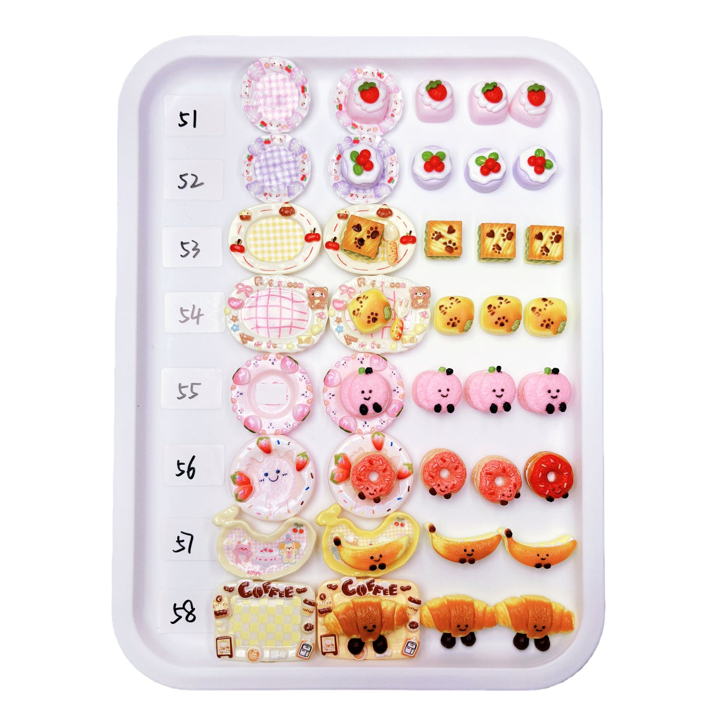 7 pcs mini squishy sticky stress relief toys &amp; plates set with cute styles and soft texture